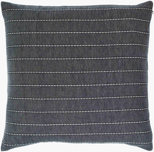 Surya Suits Modern 18"L X 18"W Accent Pillow - Stylish Cotton Design For Textured Home Decor Upgrade Charcoal Cotton,Cotton Sts003-2020