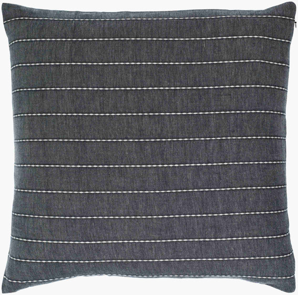 Surya Suits Modern 18"L X 18"W Accent Pillow - Stylish Cotton Design For Textured Home Decor Upgrade Charcoal Cotton,Cotton Sts003-2020