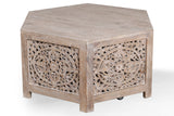 Parker House Crossings Eden Hexagonal Cocktail Table Toasted Tumbleweed Solid Mango EDE#01