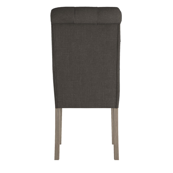 Homelegance By Top-Line Dafne Tufted Rolled Back Parsons Chairs (Set of 2) Grey Rubberwood