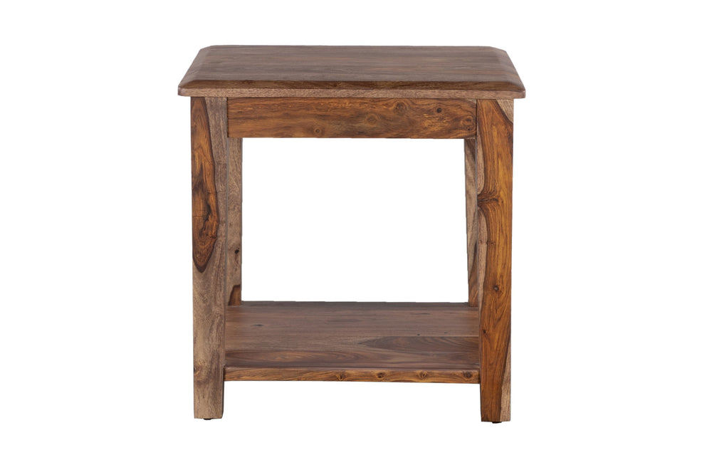 Porter Designs Porter Sonora Solid Sheesham Wood End Table - Handcrafted Brown Beauty With Elegant Design Brown Wood 05-196-07-9740