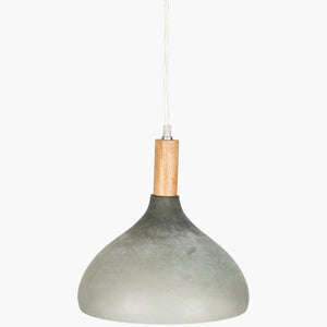 Surya Storey Modern Pendant Light Fixture - 11"X11"X12" Handcrafted Glass, Wood, Metal For Stylish Spaces Fixture, Light Gray,Base, Light Gray,Cord, Translucent Glass,Ash Wood Sty-001