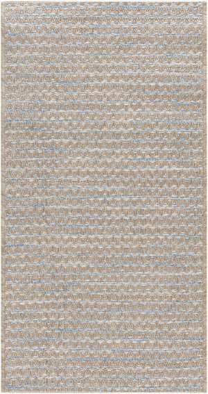Livabliss Santa Cruz Belgian Woven Geometric Polypropylene Flat Weave Rug for Patio or Entryway Blue, Pale Blue 2' x 3'7" STZ6009-237