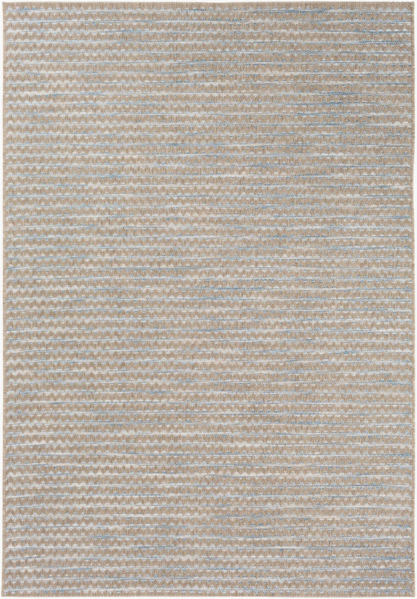 Livabliss Santa Cruz Belgian Woven Geometric Polypropylene Flat Weave Rug for Patio or Entryway Blue, Pale Blue 5'3" x 7'7" STZ6009-5477