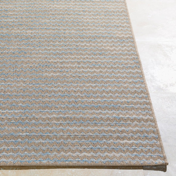 Livabliss Santa Cruz Belgian Woven Geometric Polypropylene Flat Weave Rug for Patio or Entryway Blue, Pale Blue 2' x 3'7" STZ6009-237