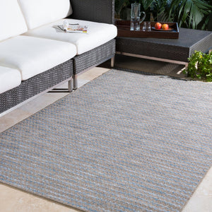 Livabliss Santa Cruz Belgian Woven Geometric Polypropylene Flat Weave Rug for Patio or Entryway Blue, Pale Blue 2' x 3'7" STZ6009-237