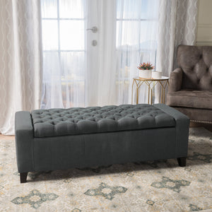 English Elm Guernsey Tufted Storage Ottoman with Lift Top Hidden Compartment for Living Rooms 59336.00DGY