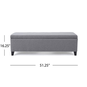 English Elm Ottoman Bench Seat with Lift Top Hidden Storage Polyester Upholstered Entryway Piece Grey 60159.00GRY