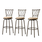 Donaghy Scroll Back Adjustable Swivel Stools (Set of 3)