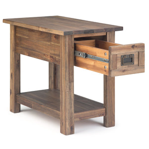 English Elm Monroe Narrow Side Table - Rustic Acacia Wood With Vintage Charm & Practical Storage Solutions B136P158958