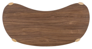 Hooker Furniture Eleana Sculptural Writing Desk In Light Caramel Walnut With Sunlit Bronze Legs And Custom Storage Options 7252-10458-85