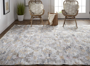 Feizy Rugs Beckett Handwoven Eco-friendly Moroccan Rug - Stylish Geometric Motifs In Gray And Beige Tones Taupe,Gray,Blue Pet 8900818fgrymlte10