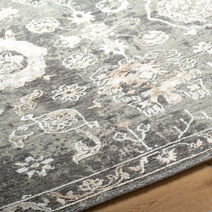 Surya Sufi Hand-made 10' X 14' Rug - Luxurious Wool & Viscose Blend For Exotic Home Decor Charm Charcoal Wool,Viscose Suf2301-1014