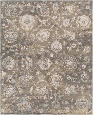 Surya Sufi Hand-made 10' X 14' Rug - Luxurious Wool & Viscose Blend For Exotic Home Decor Charm Charcoal Wool,Viscose Suf2302-69