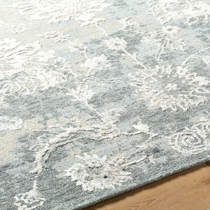 Surya Sufi Hand-made 10' X 14' Rug - Luxurious Wool & Viscose Blend For Exotic Home Decor Charm Charcoal Wool,Viscose Suf2303-69