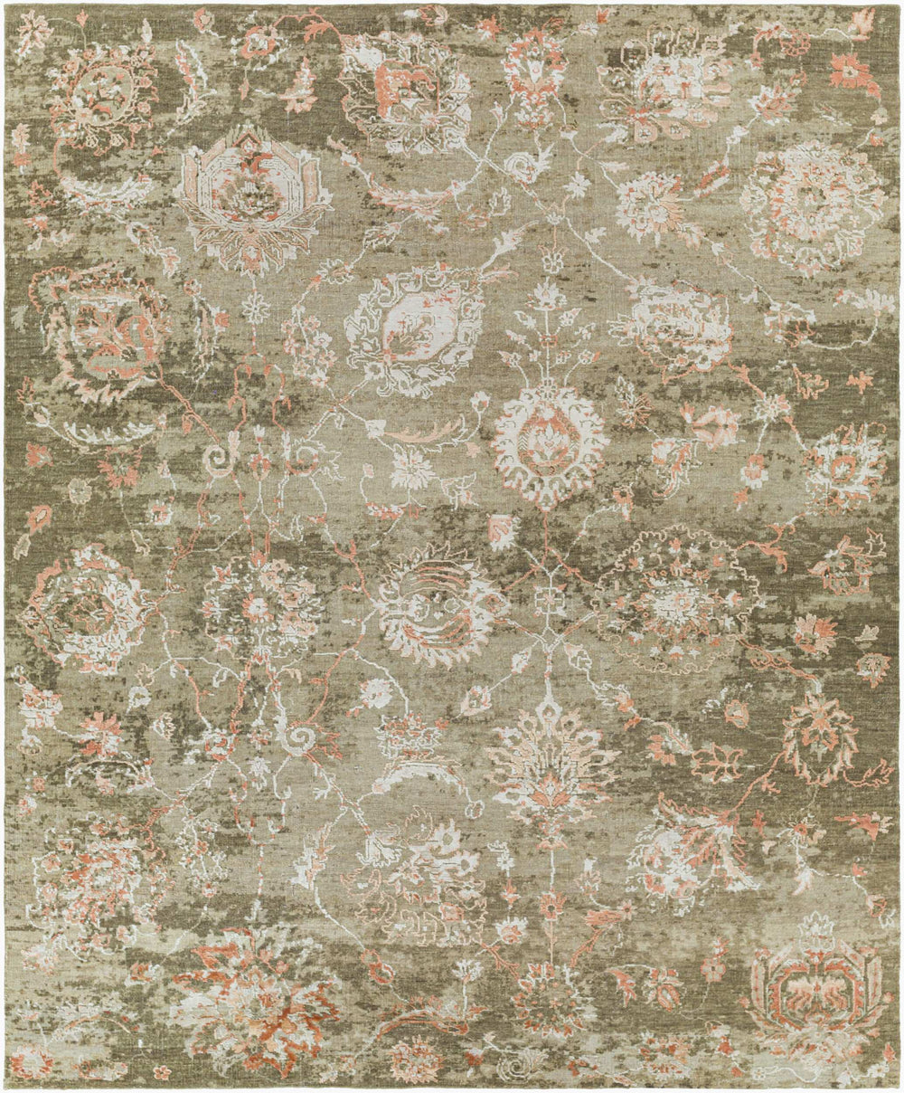 Surya Sufi Hand-made 10' X 14' Rug - Luxurious Wool & Viscose Blend For Exotic Home Decor Charm Rust Wool,Viscose Suf2304-69