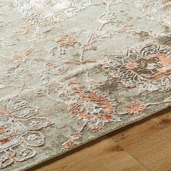 Surya Sufi Hand-made 10' X 14' Rug - Luxurious Wool & Viscose Blend For Exotic Home Decor Charm Rust Wool,Viscose Suf2304-69