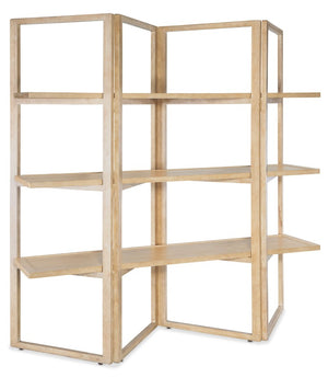 Hooker Furniture Retreat Sand Dune Folding Etagere With Oak Veneer, 3 Shelves, Freestanding Dual-Sided Display 6950-50002-80