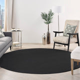 Nourison Essentials NRE01 Machine Made Power-loomed No Border Indoor/Outdoor Outdoor Modern Rug Black, Black 100% Polypropylene 99446821829