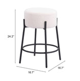 Blanche Counter Stool - Set of 2 Ivory 109741 Zuo Modern