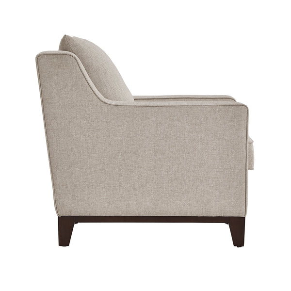 Homelegance By Top-Line Kramer Fabric Chair with Down Feather Cushions Espresso Polyester