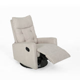 Christopher Knight Home® - Noble House - Woodglen Contemporary Glider Swivel Push Back Nursery Recliner - Beige and Black Finish