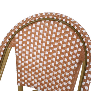 English Elm 29.5" Outdoor Pe Rattan Bistro Barstools Aluminum Frame All-weather Wicker Set of 2 71422.00RT