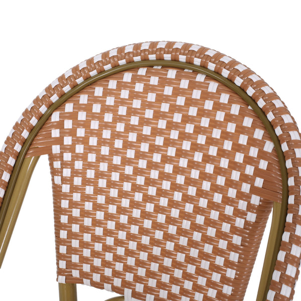 English Elm 29.5" Outdoor Pe Rattan Bistro Barstools Aluminum Frame All-weather Wicker Set of 2 71422.00RT