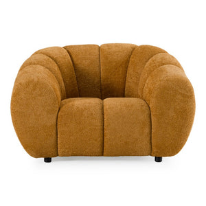 VIG Furniture Suki Modern Camel Fabric Lounge Chair With Rounded Arms, Supportive Tight Back And Durable Build VGEV-23112-CHR-CML