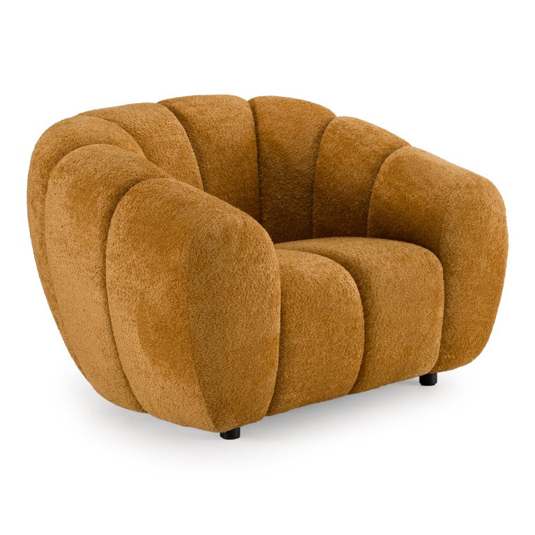 VIG Furniture Suki Modern Camel Fabric Lounge Chair With Rounded Arms, Supportive Tight Back And Durable Build VGEV-23112-CHR-CML