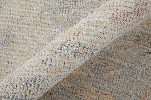 Feizy Rugs Caldwell Handwoven Wool & Viscose Area Rug - Transitional Bohemian Floral Design For Elegant Spaces Ivory,Tan,Blue Wool,Viscose 8798976fivy000f50