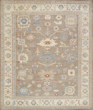 Pasargad Home Melody Hand-knotted Mocha Wool Area Rug - Elegant, Durable, 12' 6" X 14' 5" Size   Sul-2037 12x15