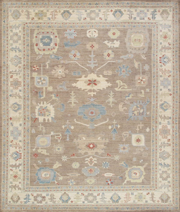 Pasargad Home Melody Hand-knotted Mocha Wool Area Rug - Elegant, Durable, 12' 6" X 14' 5" Size   Sul-2037 12x15