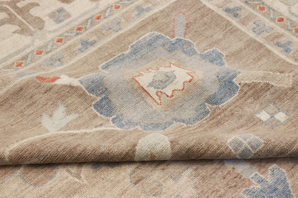 Pasargad Home Melody Hand-knotted Mocha Wool Area Rug - Elegant, Durable, 12' 6" X 14' 5" Size   Sul-2037 12x15