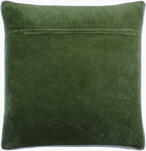 Surya Sully 18"X18" Modern Accent Pillow - Soft Cotton, Minimalist Design, Versatile & Easy Care Home Decor Forest Green Cotton,Cotton Sul003-1818p