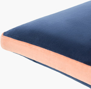 Surya Sully 18"X18" Modern Accent Pillow - Soft Cotton, Minimalist Design, Versatile & Easy Care Home Decor Midnight Blue Cotton,Cotton Sul004-1818p