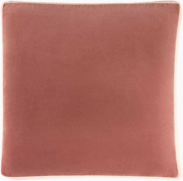 Surya Sully 18"X18" Modern Accent Pillow - Soft Cotton, Minimalist Design, Versatile & Easy Care Home Decor Rust Cotton,Cotton Sul005-2222d