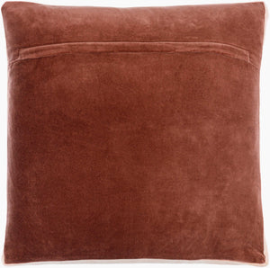 Surya Sully 18"X18" Modern Accent Pillow - Soft Cotton, Minimalist Design, Versatile & Easy Care Home Decor Rust Cotton,Cotton Sul005-2222d