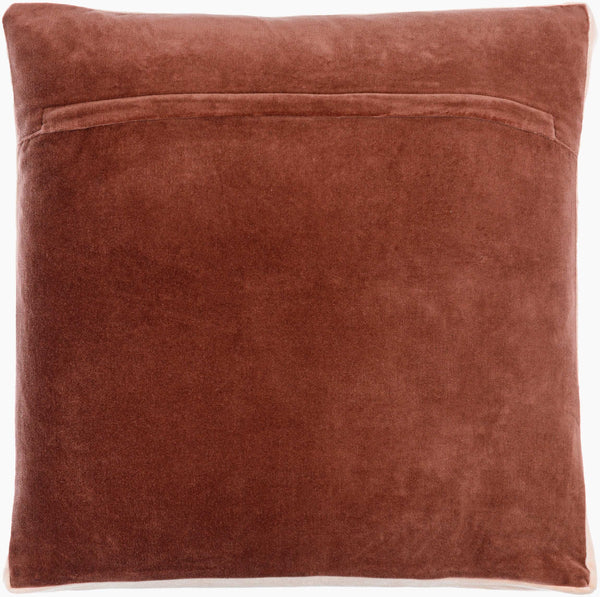 Surya Sully 18"X18" Modern Accent Pillow - Soft Cotton, Minimalist Design, Versatile & Easy Care Home Decor Rust Cotton,Cotton Sul005-2222d