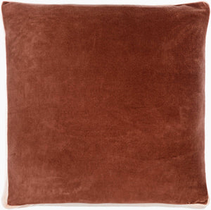 Surya Sully 18"X18" Modern Accent Pillow - Soft Cotton, Minimalist Design, Versatile & Easy Care Home Decor Rust Cotton,Cotton Sul005-2020d