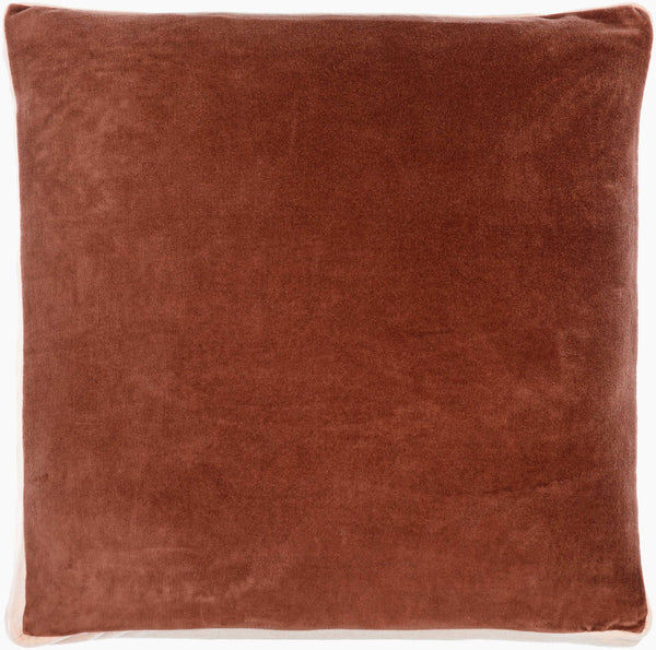 Surya Sully 18"X18" Modern Accent Pillow - Soft Cotton, Minimalist Design, Versatile & Easy Care Home Decor Rust Cotton,Cotton Sul005-2020d