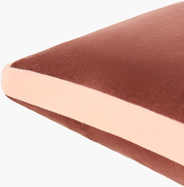 Surya Sully 18"X18" Modern Accent Pillow - Soft Cotton, Minimalist Design, Versatile & Easy Care Home Decor Rust Cotton,Cotton Sul005-2222d