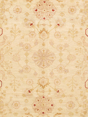 Pasargad Home Azerbaijan Collection Hand-knotted Lamb's Wool Area Rug – Elegant Floral Design Accents   P-42 Ivory 9x12