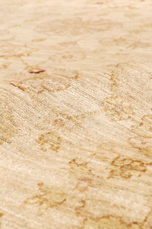 Pasargad Home Azerbaijan Collection Hand-knotted Lamb's Wool Area Rug – Elegant Floral Design Accents   P-42 Ivory 9x12