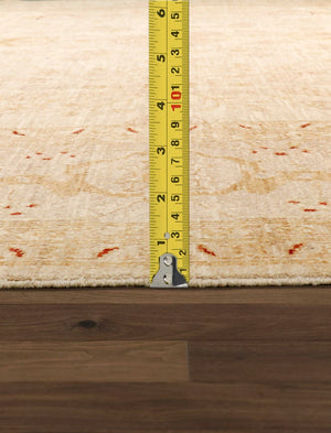 Pasargad Home Azerbaijan Collection Hand-knotted Lamb's Wool Area Rug – Elegant Floral Design Accents   P-42 Ivory 9x12