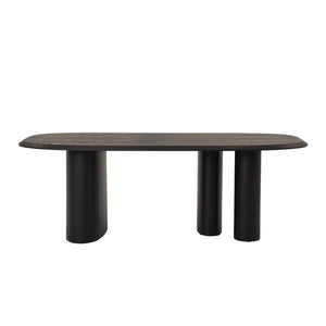 VIG Furniture Summit 87" Black Ash Oval Dining Table With Triple Pedestal Base — Modern Durable Centerpiece VGOD-LZ-342DT-A