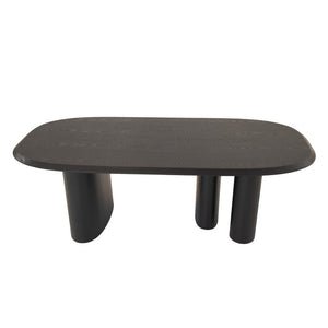 VIG Furniture Summit 87" Black Ash Oval Dining Table With Triple Pedestal Base — Modern Durable Centerpiece VGOD-LZ-342DT-A