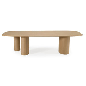 VIG Furniture Summit Oversized 118" Natural Ash Dining Table With Triple Pedestal Base Seats 10 Modern Oval VGOD-LZ-342DT-B-NAT