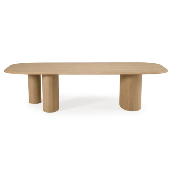 VIG Furniture Summit Oversized 118" Natural Ash Dining Table With Triple Pedestal Base Seats 10 Modern Oval VGOD-LZ-342DT-B-NAT