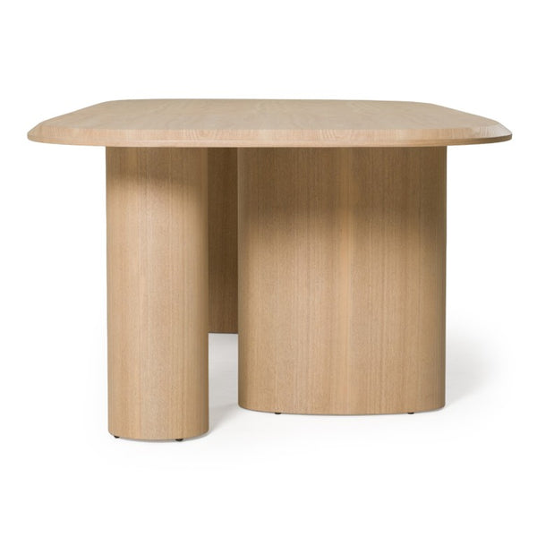 VIG Furniture Summit Oversized 118" Natural Ash Dining Table With Triple Pedestal Base Seats 10 Modern Oval VGOD-LZ-342DT-B-NAT